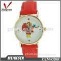 Christmas gift promotion watch, super custom Christmas watches,Japan mart +leather band